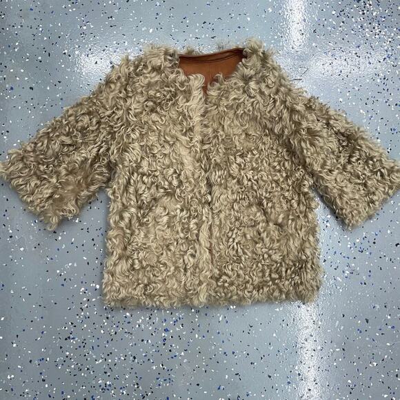 INÈS & MARÉCHAL 100% Lambskin double faced quarter sleeve coat size 36 - Picture 14 of 16